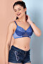 Padded Non-Wired Full Cup Floral Print Multiway Bra in Powder Blue - Lace - 2