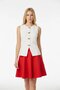 Women's Crew Neck Gold Button Detail New Season Premium Yarn Knitwear Vest 12422 - 2