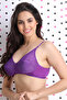 Non-padded Bra With Lace Cups In Purple - 3