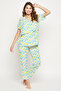 Pretty Florals Layered Feeding Top & Pyjama Set in White - Rayon - 2
