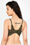Padded Non-Wired Multiway Longline Bralette in Olive Green - Lace - 5