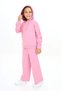 Girl's 2-Piece Set: Printed Hooded Sweatshirt with Slits & Elastic Waist Wide-Leg Pants - 8