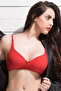 Non-Padded Non-Wired Full Coverage T-shirt Bra in Red - Cotton - 2