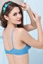Full Coverage T shirt Bra With Cross-Over Moulded Cups In Blue - Cotton Rich - 3