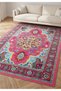 Fuchsia Turquoise Bohemian Vintage Patterned Living Room Carpet – Antique Look Ethnic Carpet 2284 - 6