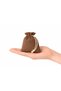 10X15 cm Velvet Look Honeycomb Fabric Drawstring Brown Pouch 3-Piece Set – for Jewelry and Wedding Gifts - 2