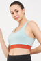 Medium Impact Padded Racerback Sports Bra in Mint Green - 3