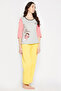 Quirky Quotes Colourblocked Top in Grey & Chic Basic Pyjama in Yellow - 100% Cotton - 4