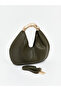 Leather Look Women's Shoulder Bag with Metal Handle