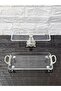 2-Piece Silver Cast Iron Serving Tray with Feet and Handles | Cake-Cookie-Dessert-Serving Plate - 3