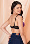 Padded Non-Wired Full Cup Zebra Print T-shirt Bra in Purple - 5