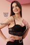 Padded Underwired Full Coverage Multiway Longline Bralette in Black - Lace - 3