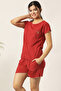 Chic Basic Top & Shorts Set in Red- 100% Cotton - 3