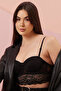 Padded Underwired Full Coverage Multiway Longline Bralette in Black - Lace - 4