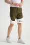 Khaki Men's Shorts Cotton Printed Side Pockets Regular Fit - 7