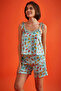 Print Me Pretty Top & Shorts Set in Sky Blue - Satin - 2
