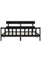 Bed frame with headboard 200x200 cm, black, solid wood - 6