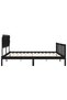 Bed frame with headboard, black, solid wood, double 4FT6 - 7