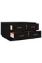 Coffee table, black, 80x80x45 cm, solid pine wood - 7
