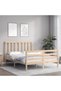 Bed frame with headboard, 140x200 cm, solid wood - 3