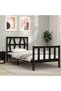 2FT6 Small Single Bed Frame with Headboard, Black, Solid Wood - 3