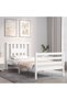 Bed frame with headboard, white, 90x200 cm, solid wood - 3