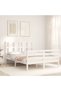 Bed frame with headboard, white, 120x200 cm, solid wood - 3