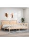 Bed frame with headboard 200x200 cm, solid pine wood