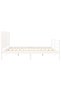 Bed frame with headboard 200x200 cm, white, solid wood - 7