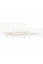 Bed frame with headboard 200x200 cm, white, solid wood - 5