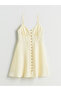 فستان قصير بياقة على شكل قلب - 5