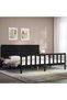 Bed frame with headboard 200x200 cm, black, solid wood - 4