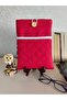 Red Polka Dot Quilted Book Cover |   Button Closure Fabric Book Protector