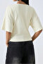 Women's Off-White Batwing Sleeve V-Neck Stretch Fabric Blouse & T-Shirt - 6