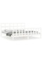 Bed frame with headboard 200x200 cm, white, solid wood - 2