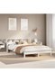 Bed frame without mattress, white, 135x190 cm, solid pine wood