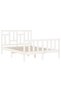 Bed frame with headboard, 140x190 cm, white, solid wood - 5