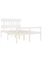 Bed frame with headboard, white, 120x200 cm, solid wood - 5