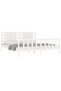 Bed frame with headboard 200x200 cm, white, solid wood - 4