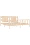 Bed frame with headboard 200x200 cm, solid pine wood - 5