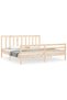 Bed frame with headboard 200x200 cm, solid pine wood - 2