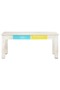 Coffee table, white, 110x60x45 cm, solid mango wood - 2