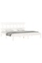 Bed frame with headboard 200x200 cm, white, solid wood - 4