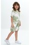 Girl's 2-Piece Set: Tie-Dye Printed Crew Neck T-Shirt & Elastic Waist Pocket Shorts - 3