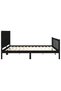 Bed frame with headboard 200x200 cm, black, solid wood - 7