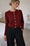 Women's Pearl Buttoned Soft Textured Quality Knitwear Soft Cardigan - 3