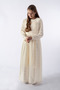 Girl's Hijab Lace Dress, Young Girl's Guipure Detailed Dress with Elastic Sleeves for Special Occasions, Ages 7-14 - 5