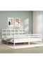Bed frame with headboard 200x200 cm, white, solid wood - 3