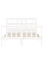 Bed frame with headboard, 140x190 cm, white, solid wood - 6