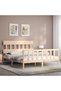 Bed frame with headboard, solid wood, king size 5FT - 3